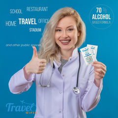 Travel Wipes toallita desplegada, mayor tamaño para mejor cobertura