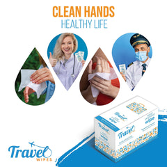 Travel Wipes en mano durante uso, limpieza rápida y cómoda