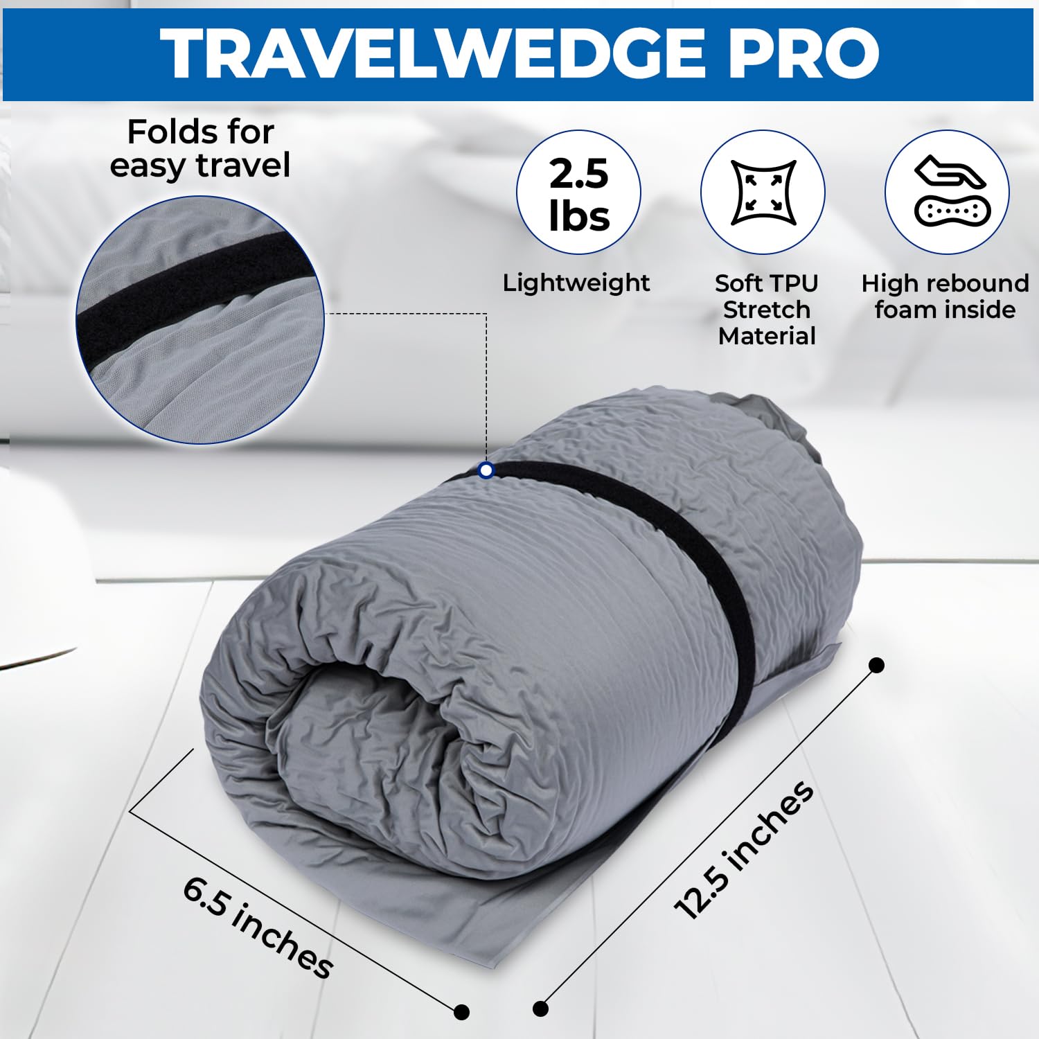 Travelwedge primer plano de la textura de la funda para confort