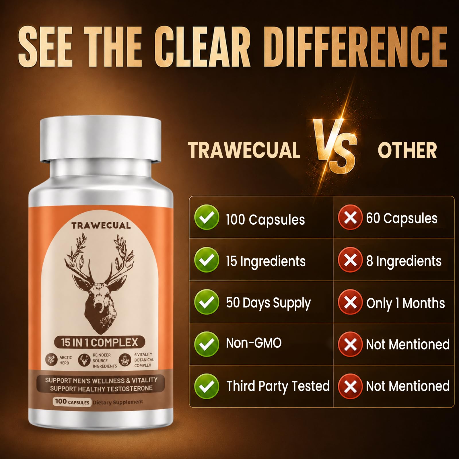 Trawecual cápsula abierta mostrando contenido y potencia nutrimental