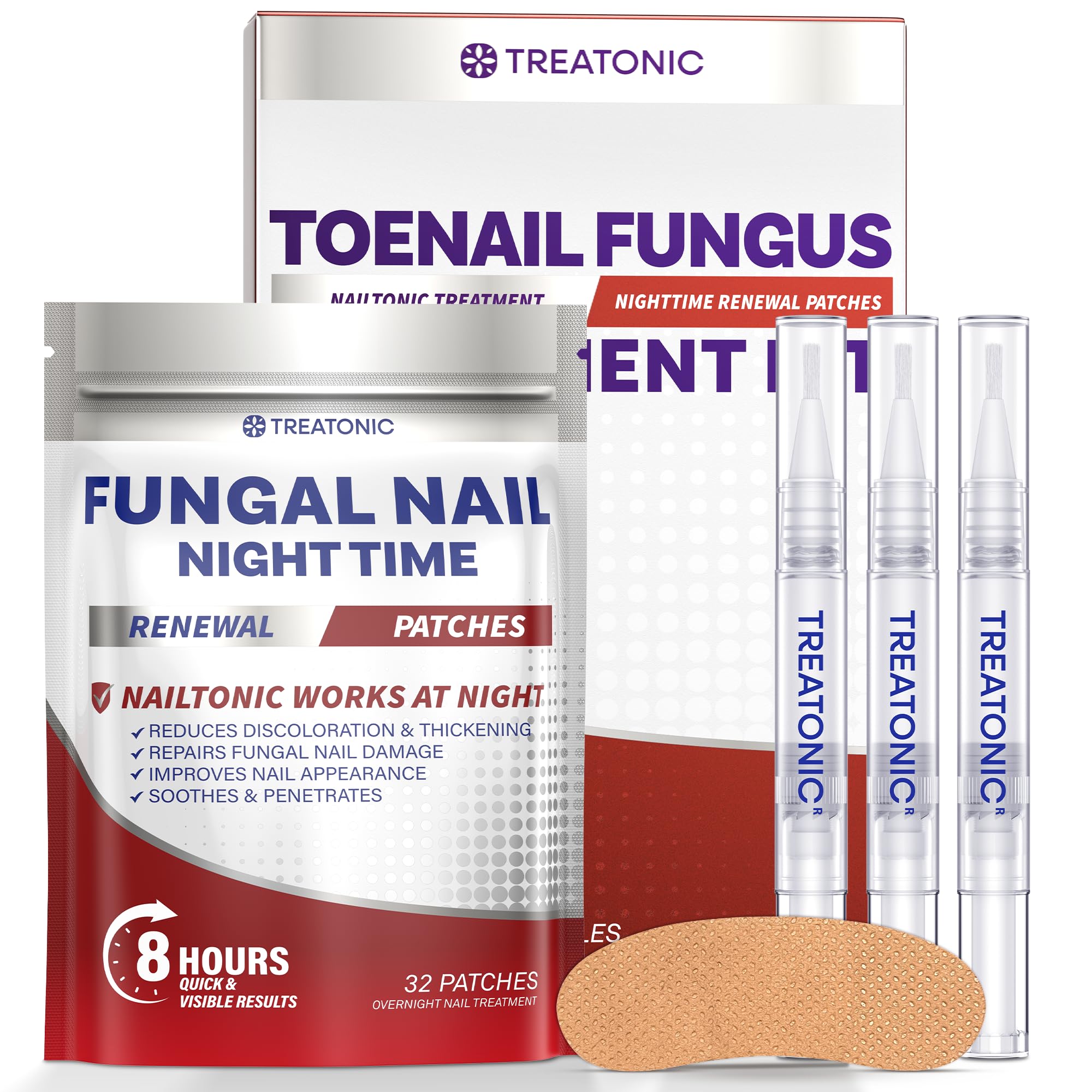 Treatonic frente del kit mostrando pluma y parches para tratamiento eficaz