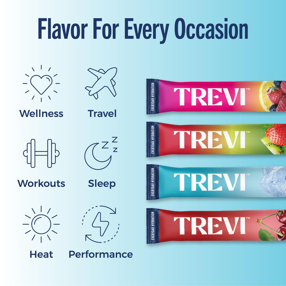 TREVI etiqueta con lista de ingredientes destacando electrolitos y vitaminas