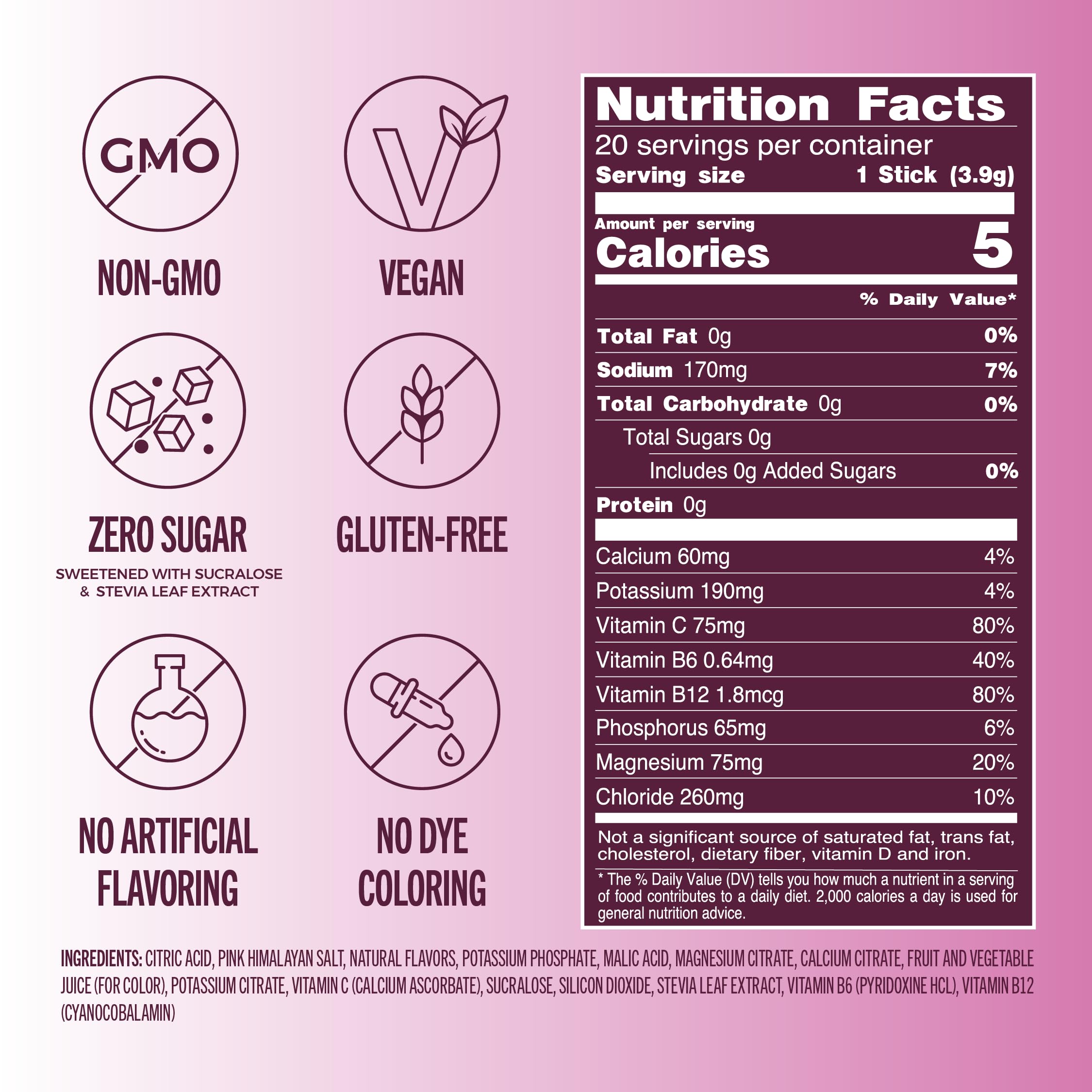 TREVI sobre abierto con polvo morado, mezcla sin azúcar y fácil disolución