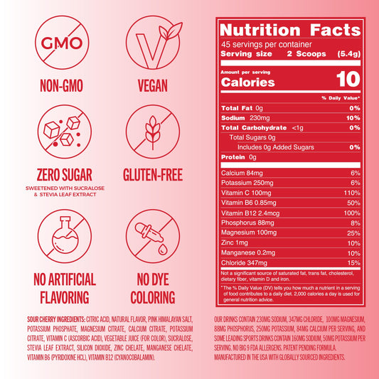 TREVI close-up del polvo sabor cereza mostrando textura fina y mezcla nutritiva