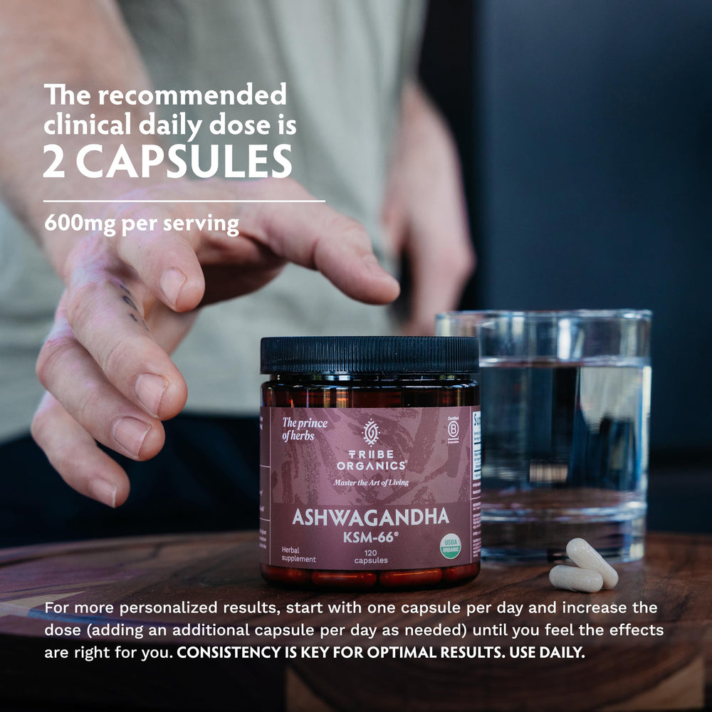 TRIBE ORGANICS etiqueta con información nutricional y estandarización 5%