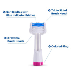 Triple Bristle primer plano de las cerdas que resalta su densidad y confort
