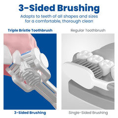Triple Bristle empaque de dos unidades listo para guardar y alternar