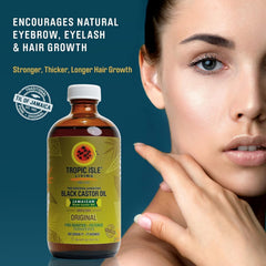 Tropic Isle Living aplicación en cabello para demostrar uso y fortalecer hebras
