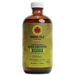 Tropic Isle Living frasco frontal 8 fl oz mostrando envase protector PET y presentación