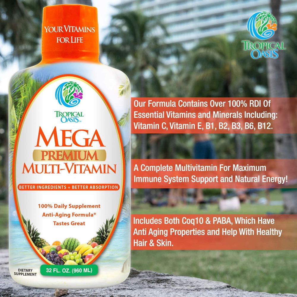 Tropical Oasis frasco en mesa lifestyle transmitiendo bienestar