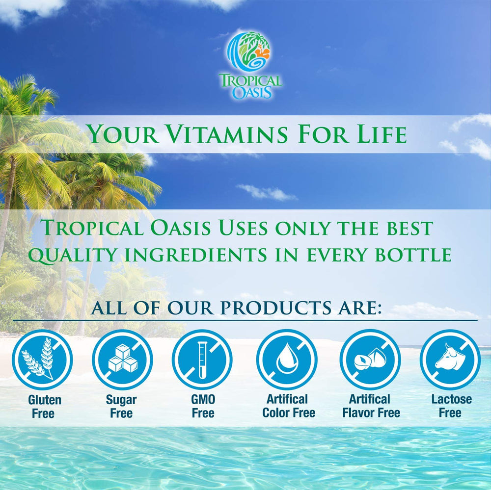Caja abierta con 32 porciones Tropical Oasis, suministro mensual organizado