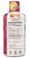 Tropical Oasis detalle de la etiqueta con lista de glucosamina, condroitina, MSM y ácido hialurónico