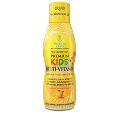 Tropical Oasis frente del envase mostrando la botella y beneficios visibles