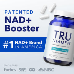 TRU NIAGEN frasco abierto con cápsulas para visualización de contenido