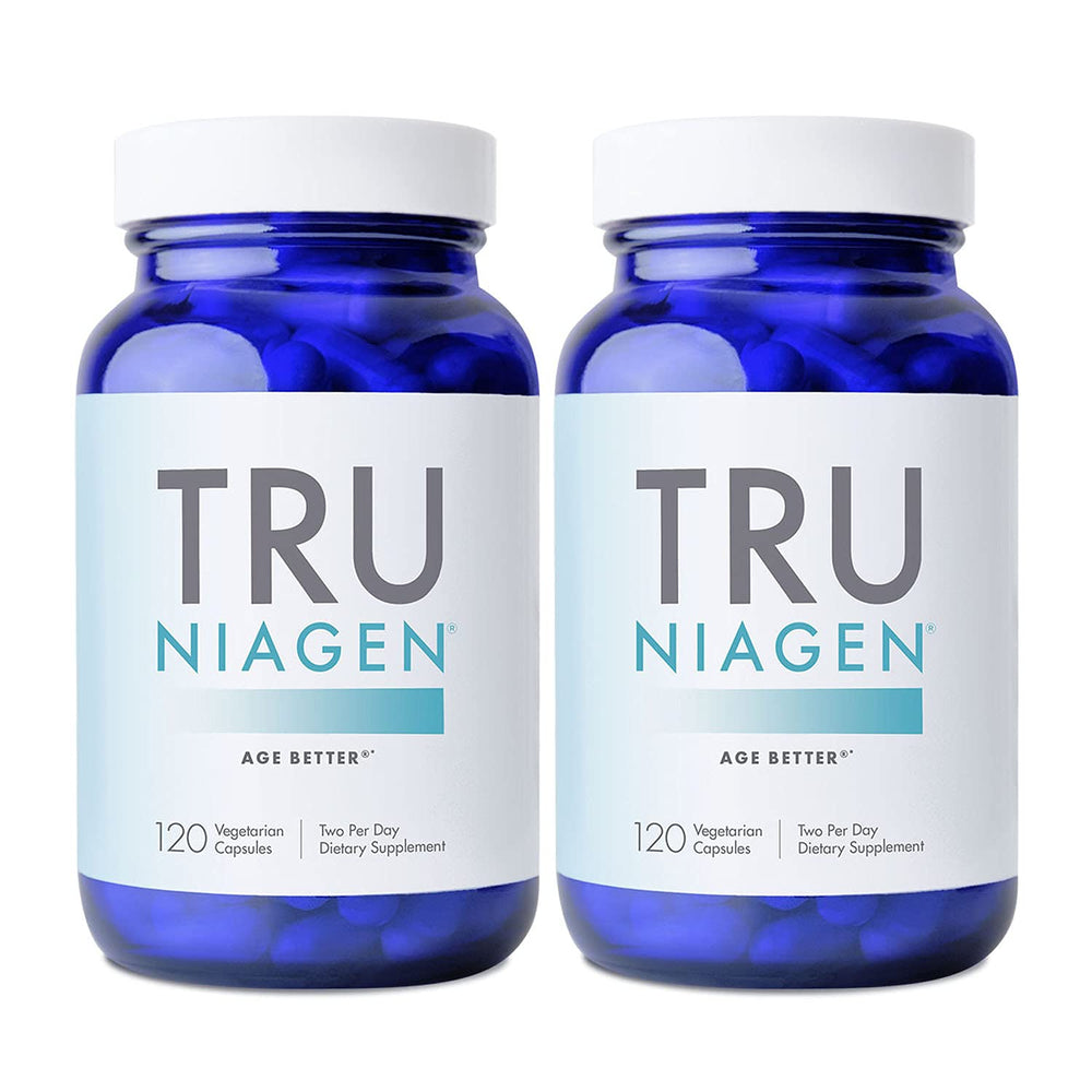 TRU NIAGEN frasco frontal mostrando el envase y beneficios clave