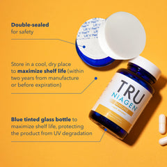 TRU NIAGEN ingredientes dispuestos indicando combinación de Niagen y micronutrientes