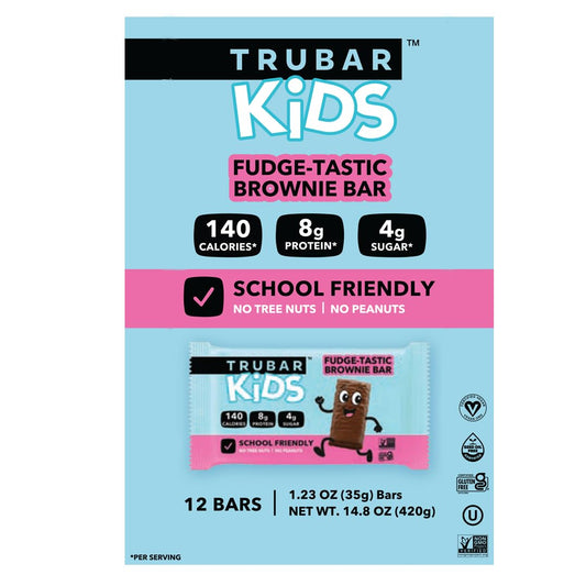 TRUBAR barra desempaquetada mostrando textura masticable y chocolateada, satisfacción para meriendas