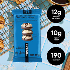 TRUBAR barra servida junto a bebida, snack sabroso y práctico
