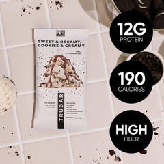 TRUBAR etiqueta de ingredientes enfatizando libre de gluten y sin lácteos
