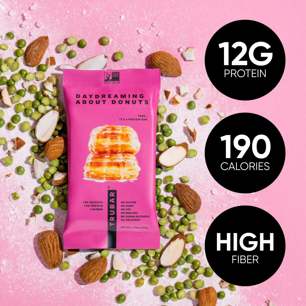 TRUBAR etiqueta nutricional con proteína y fibra destacadas