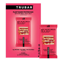 TRUBAR frente del paquete mostrando sabor PB & Jelly y conveniencia