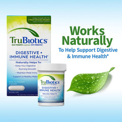 TruBiotics etiqueta con ingredientes y cepas clínicamente estudiadas