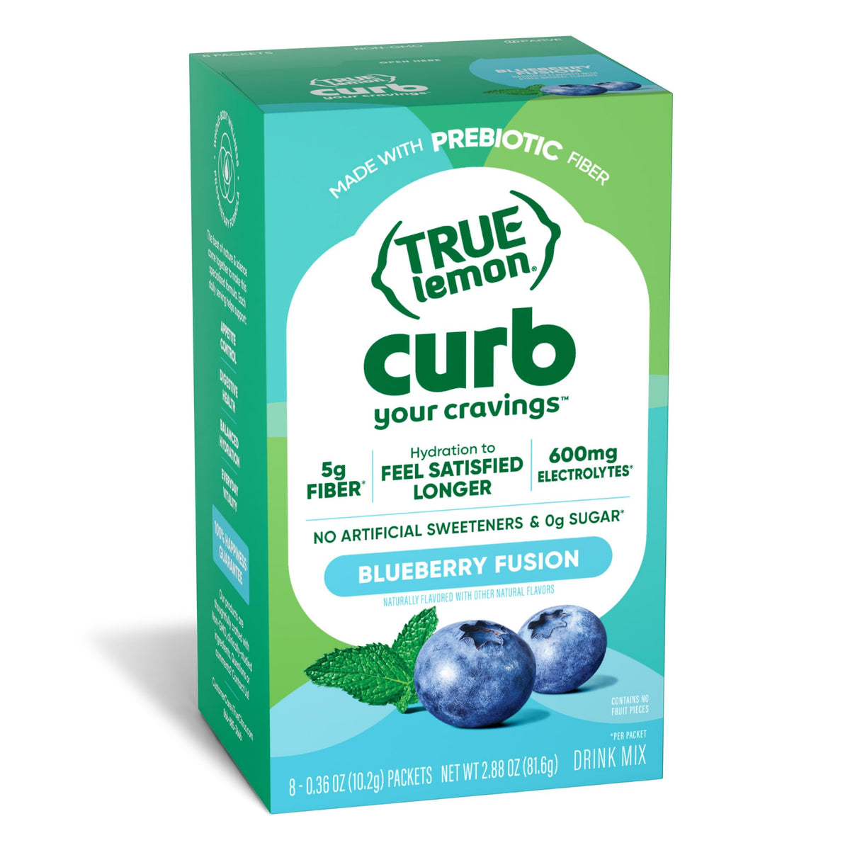 True Lemon paquete frontal mostrando el diseño y beneficio refrescante