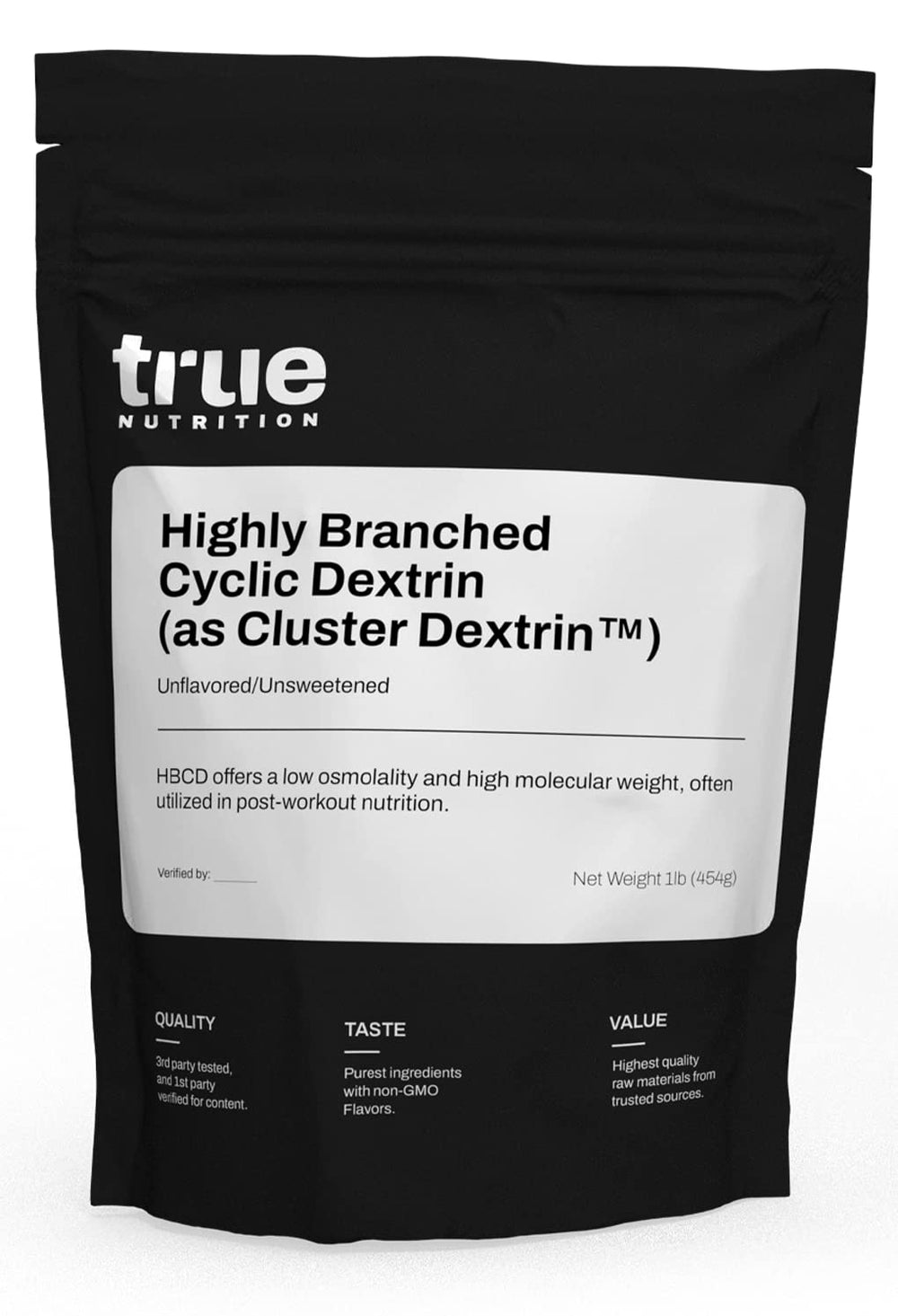 True Nutrition frasco frontal mostrando el envase y beneficio de pureza