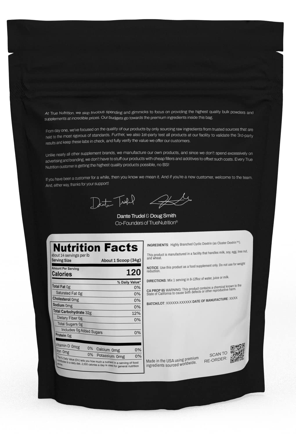True Nutrition polvo textura cercana para mezcla rápida y disolución fácil
