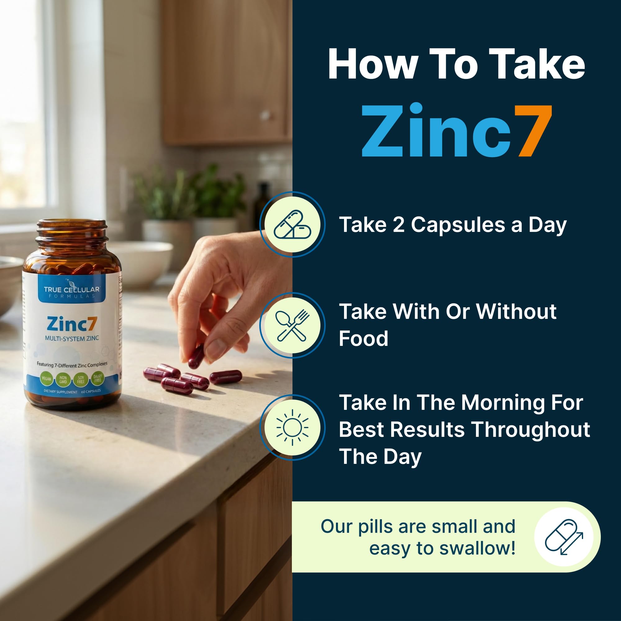 True Cellular Formulas Zinc7 imagen relacionada con dientes mostrando salud bucal mejorada