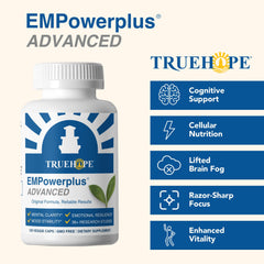 Truehope etiqueta nutricional legible resaltando proporciones y cofactors