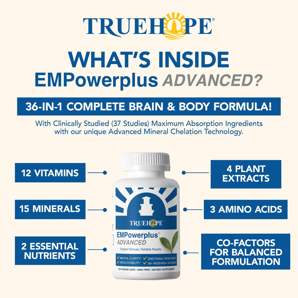 Truehope primer plano de una tableta mostrando textura micronizada y pureza