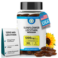 TRUEMED bote frontal con cápsulas de lecitina de girasol orgánica beneficios claros