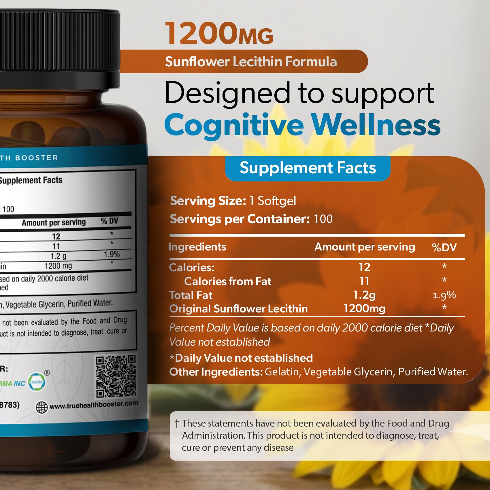 TRUEMED emulsión y textura de lecitina de girasol que sugiere pureza