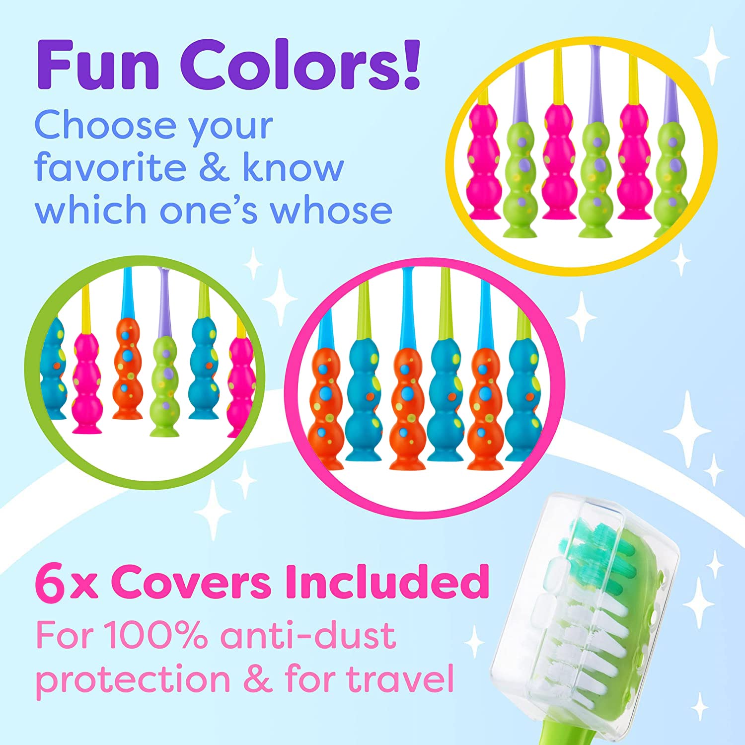 Trueocity colores variados en baño, identificación fácil por niño
