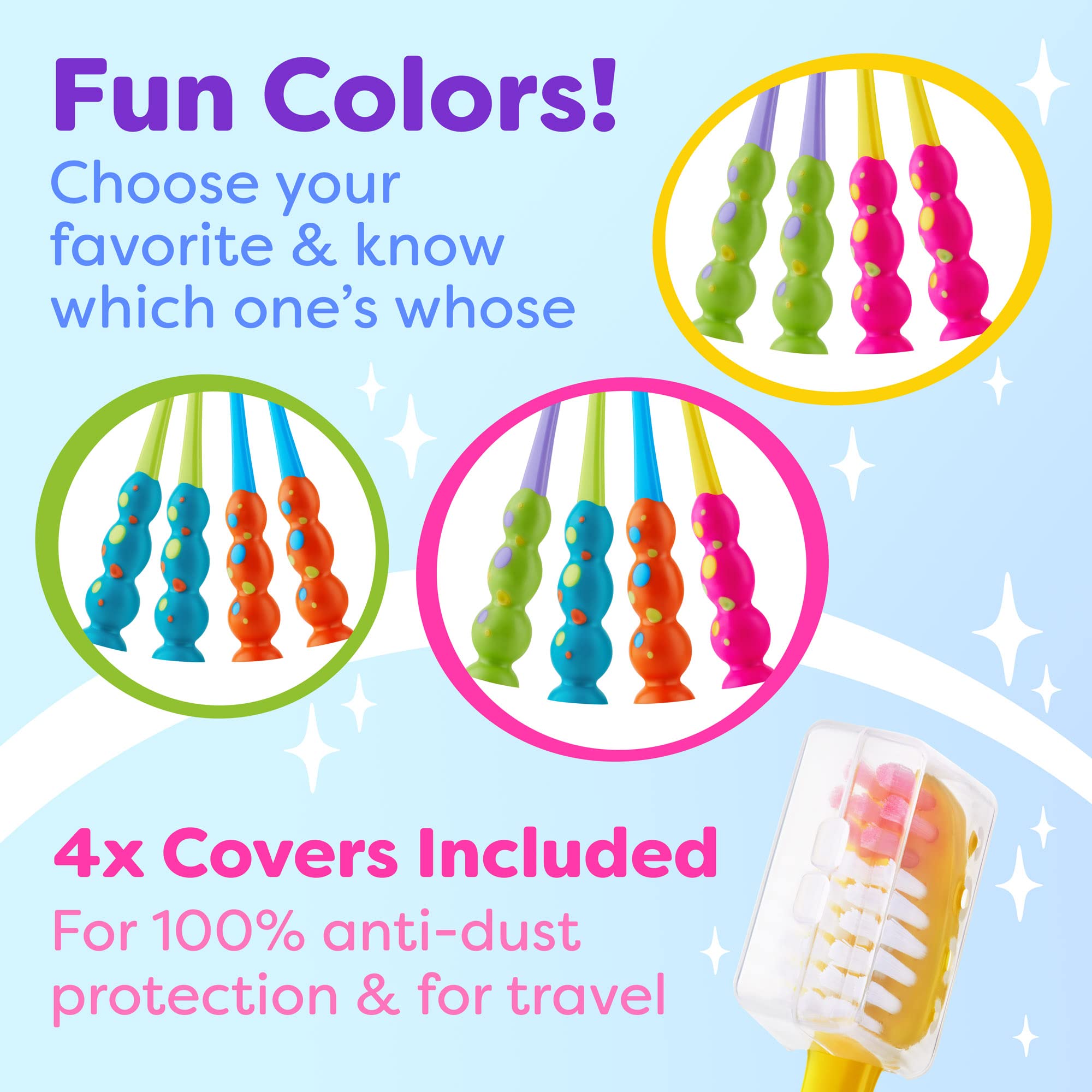 Trueocity set multicolor que facilita asignar cepillos por cada niño