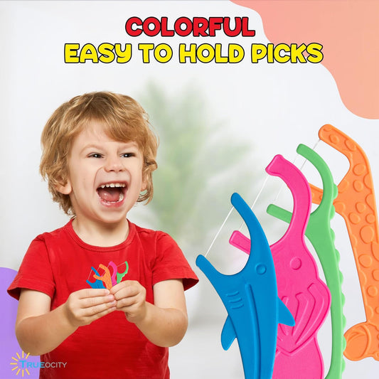 Trueocity primer plano del hilo vegano suave para limpieza interdental
