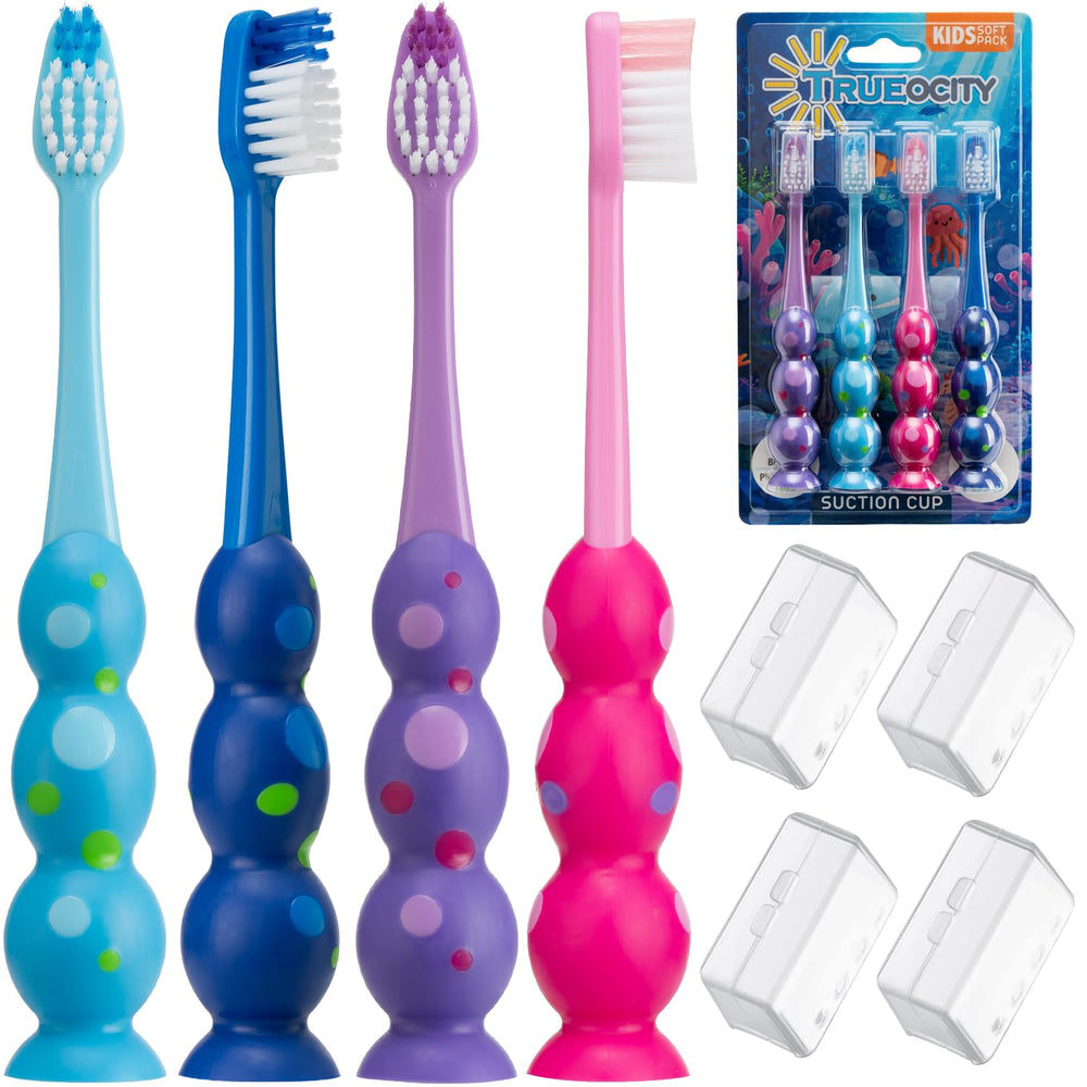 Trueocity vista frontal del set 4 pack mantiene higiene y elección de colores