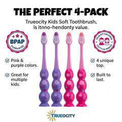 Trueocity niño cepillándose en baño, fomenta autonomía y hábito