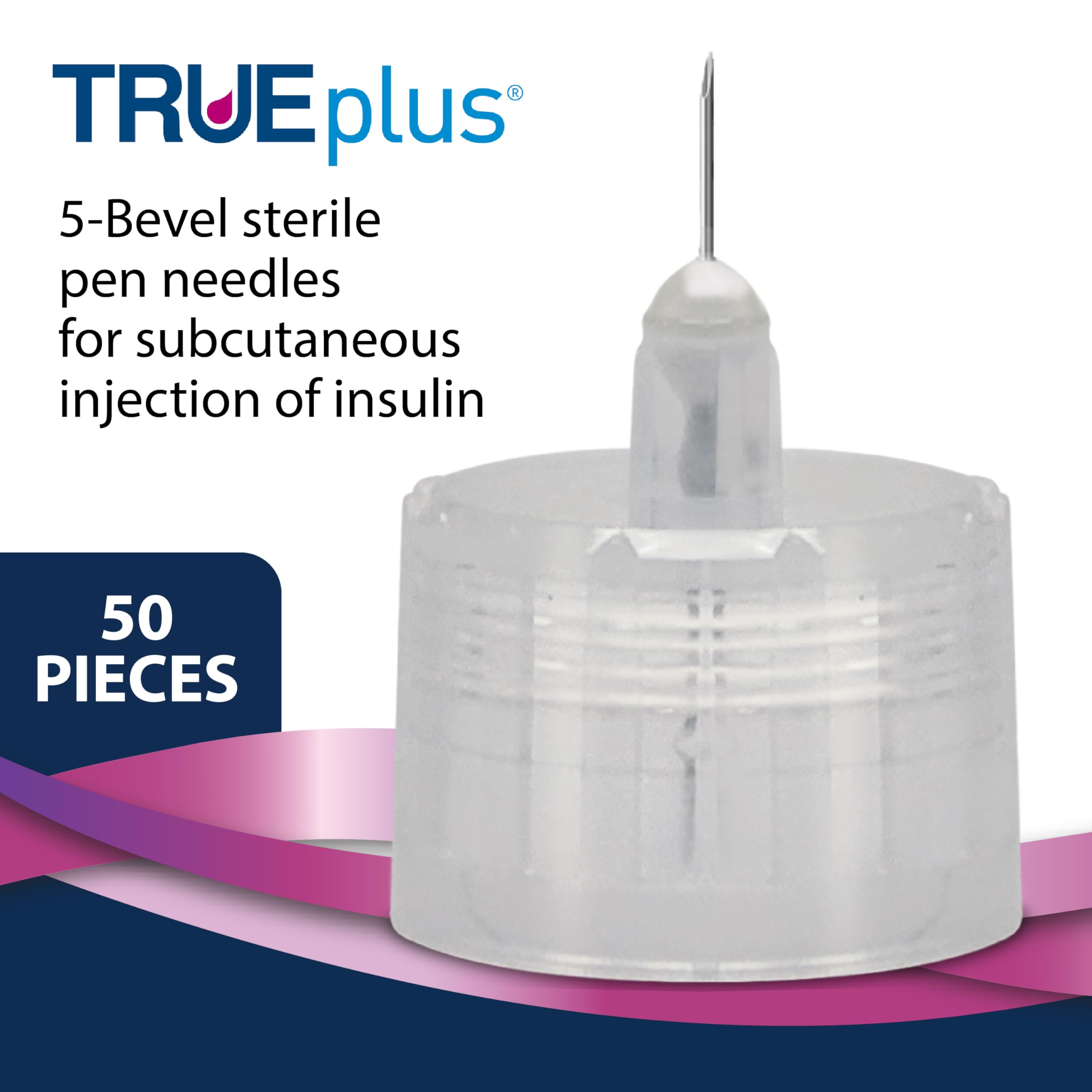 TRUEplus primer plano de aguja 31G con recubrimiento de silicona para inserción suave