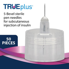 TRUEplus primer plano de aguja 31G con recubrimiento de silicona para inserción suave