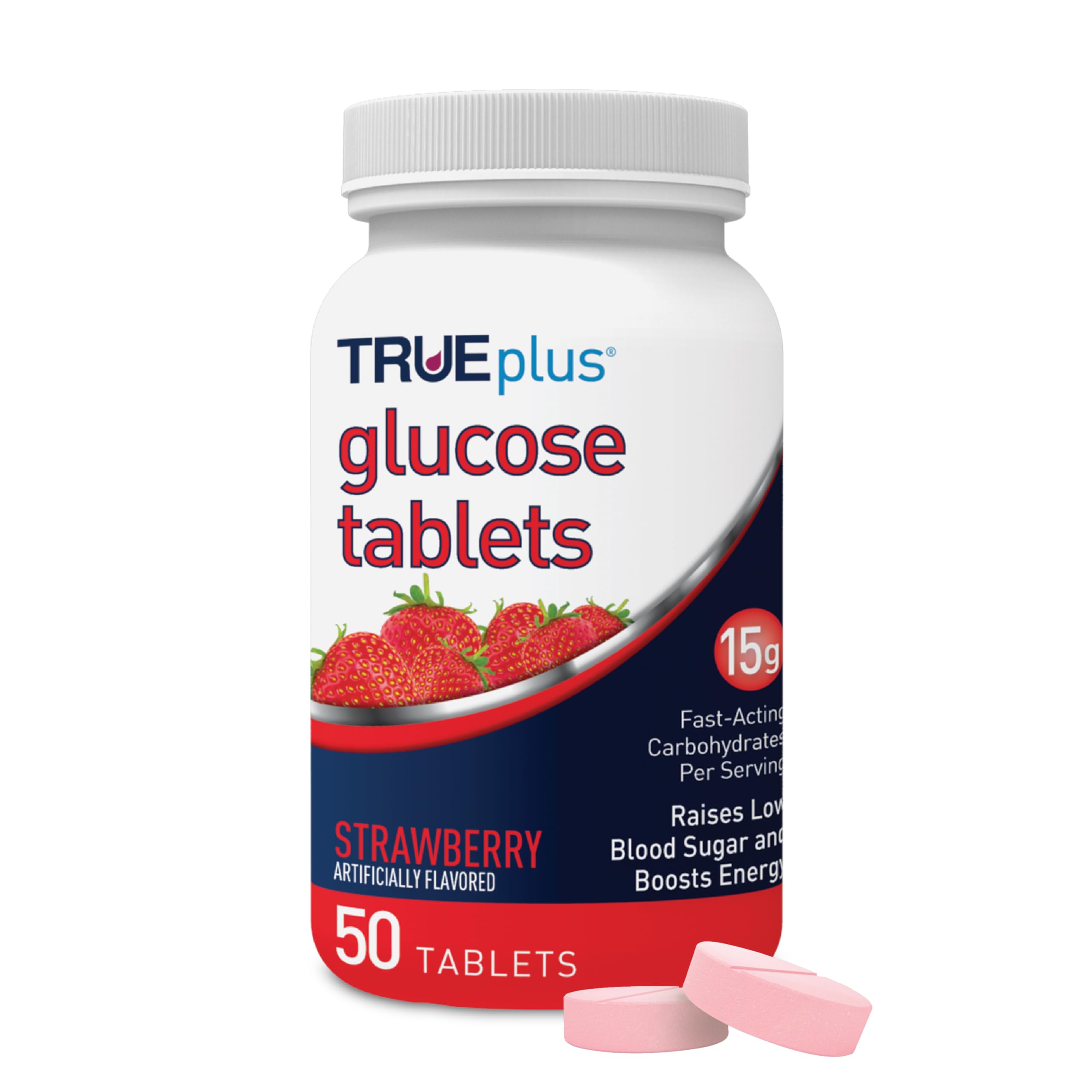 TRUEplus envase frente mostrando etiqueta y conteo, fácil identificación