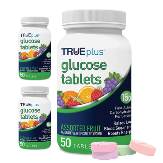 TRUEplus frasco frontal con pastillas de uva, fácil acceso y almacenamiento
