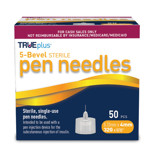 TRUEplus empaque frontal mostrando caja y cantidad, práctico para reposición