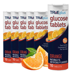 TRUEplus tubo frontal naranja mostrando envase portátil y conveniencia