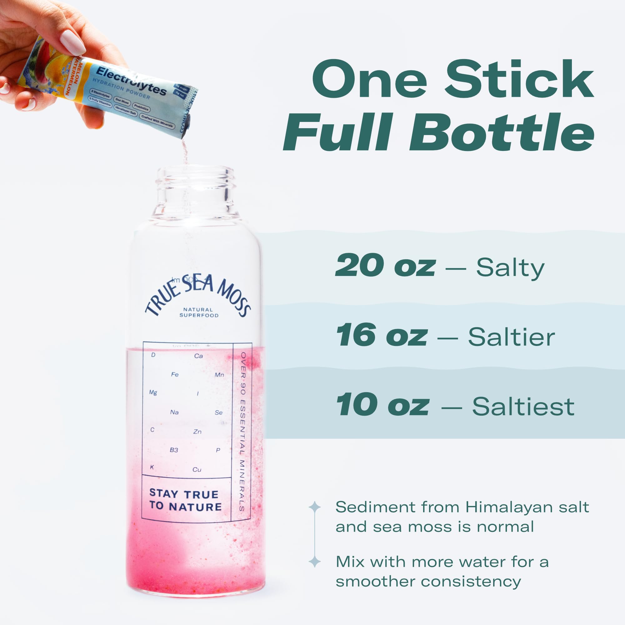 TrueSeaMoss botella deportiva con bebida lista para entrenamiento