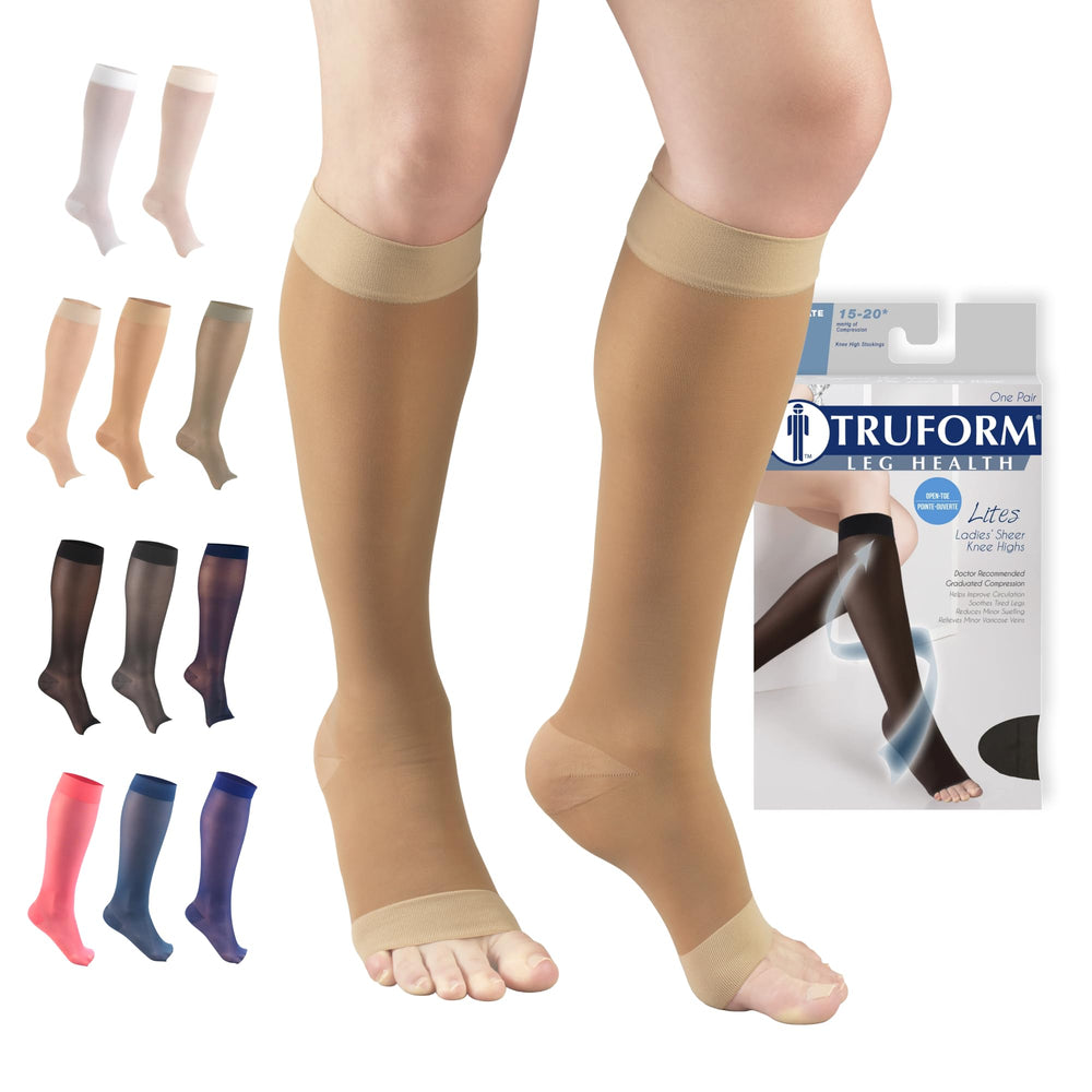 Truform empaque frontal mostrando medias y beneficio estética profesional