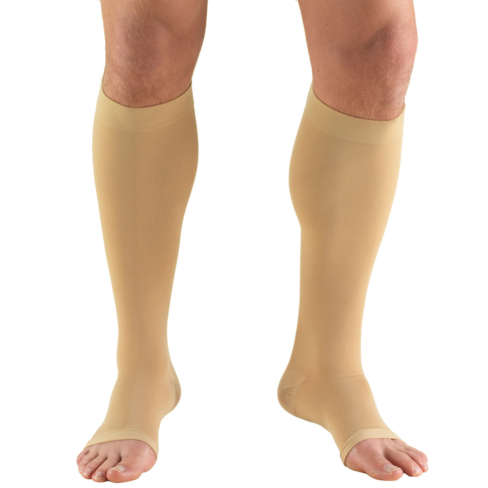 Truform frente del empaque mostrando talla L y compresión 15-20 mmHg para confianza