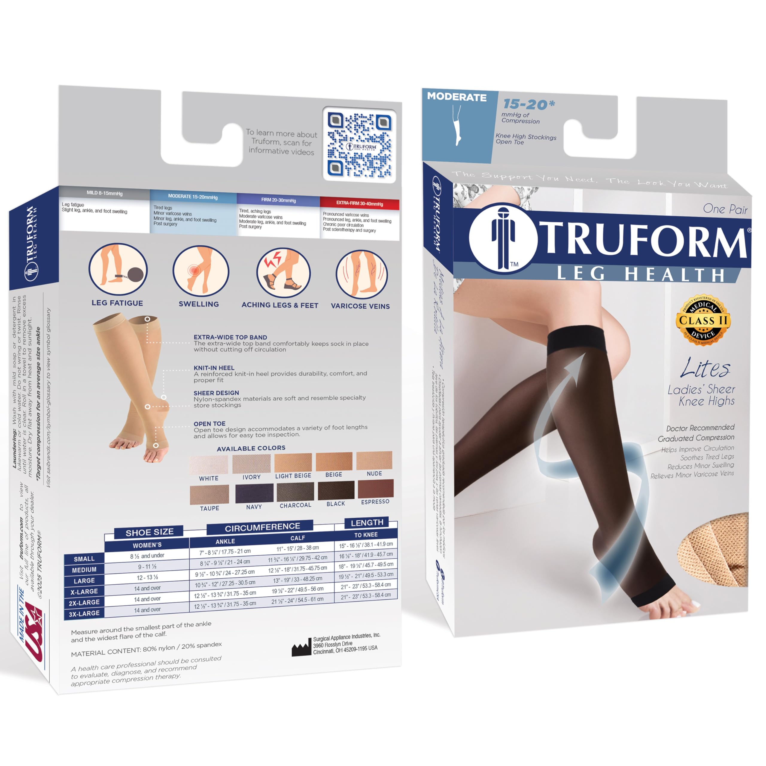 Truform puntera abierta para ventilación y uso con sandalias