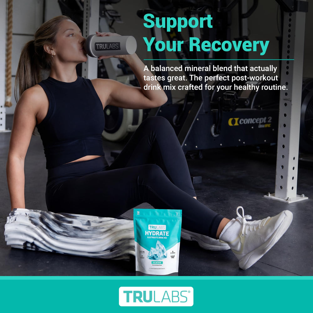 TRULABS etiqueta nutricional detallada informando electrolitos y vitaminas